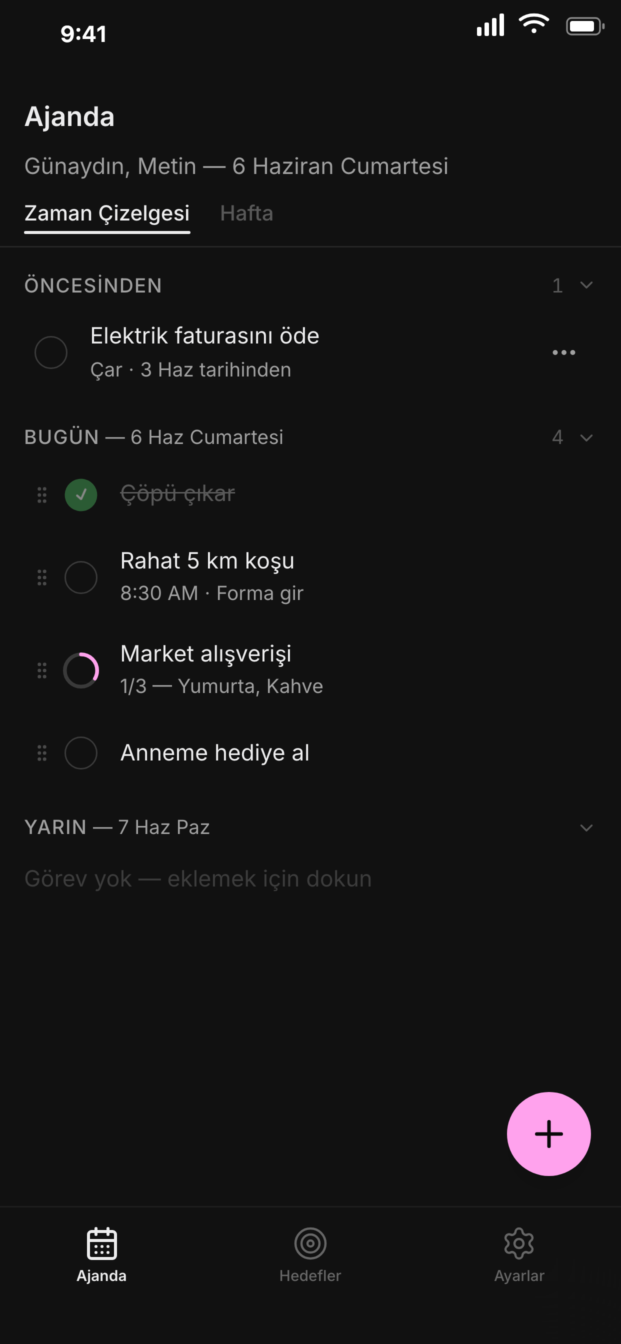 Salta ajanda: işler ve bir hedef görevi bir arada, Öncesinden bölümüyle